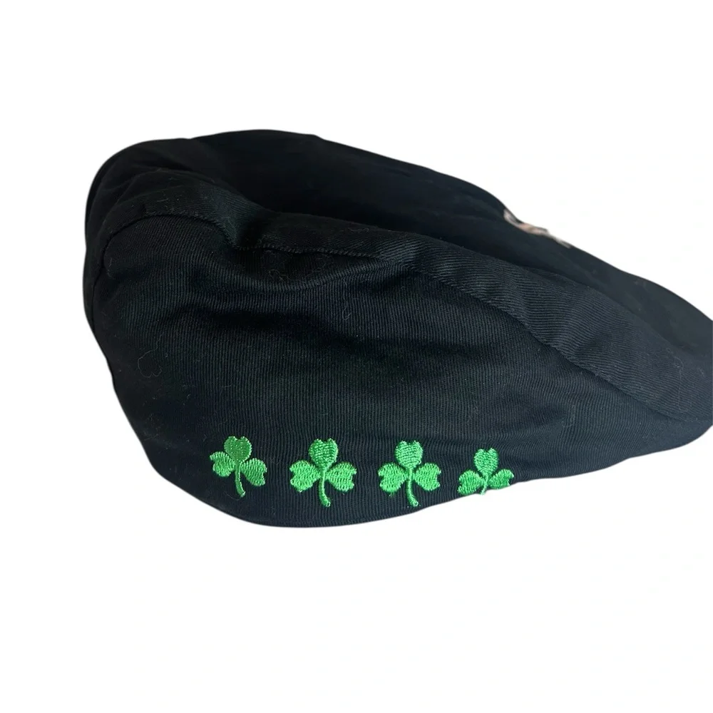 Chicago White Sox Black Flat Cap with Vivid Green Shamrock Embroidery.